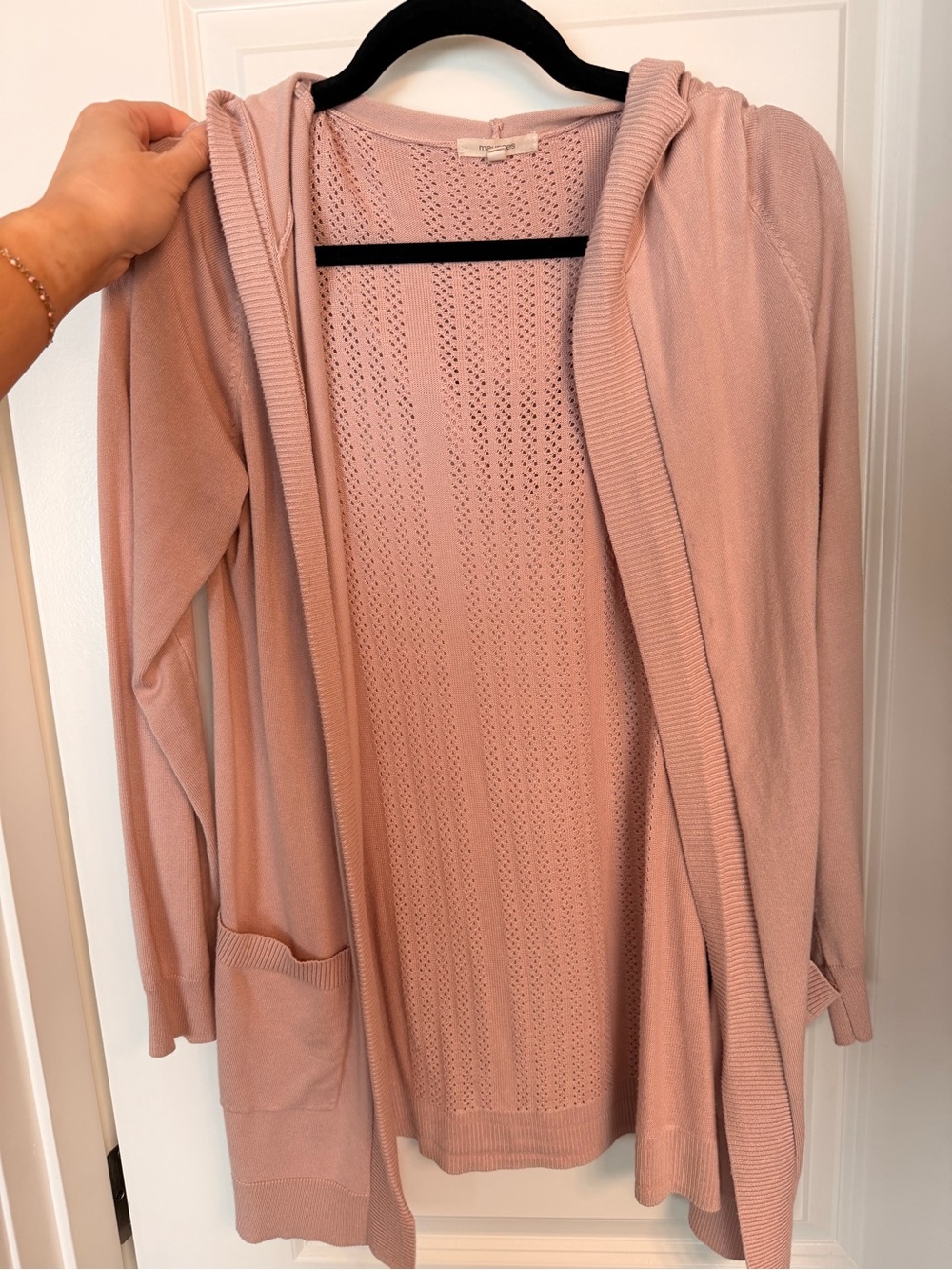Maurices Light Blush Pink Openwork Knit Top